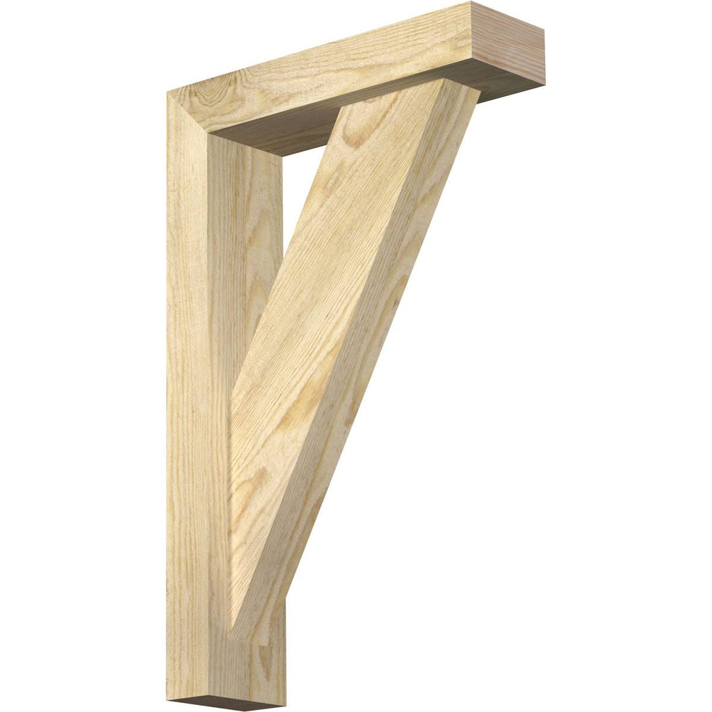 Traditional Block Rough Sawn Bracket with Offset Brace, Douglas Fir V496