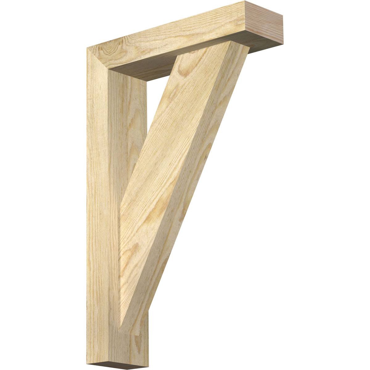 Traditional Block Rough Sawn Bracket with Offset Brace, Douglas Fir V496