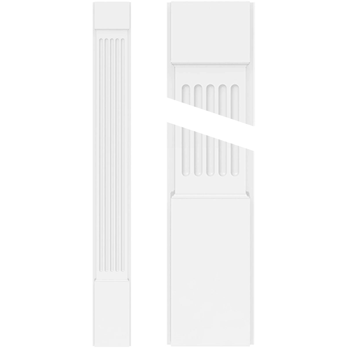 Fluted PVC Pilaster with Capital and Base (Pair) P769