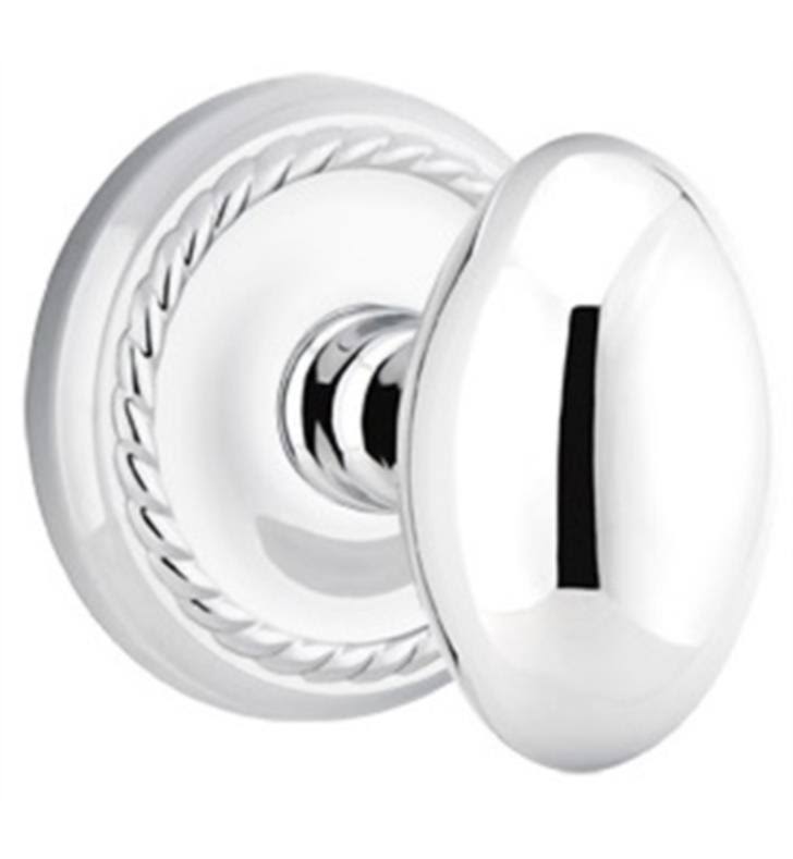Passage Knob with Rope Rose Bright Chrome Finish U1748