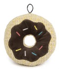 Chocolate Donut Durable Plush Squeaker Dog Toy, Brown, Large T438