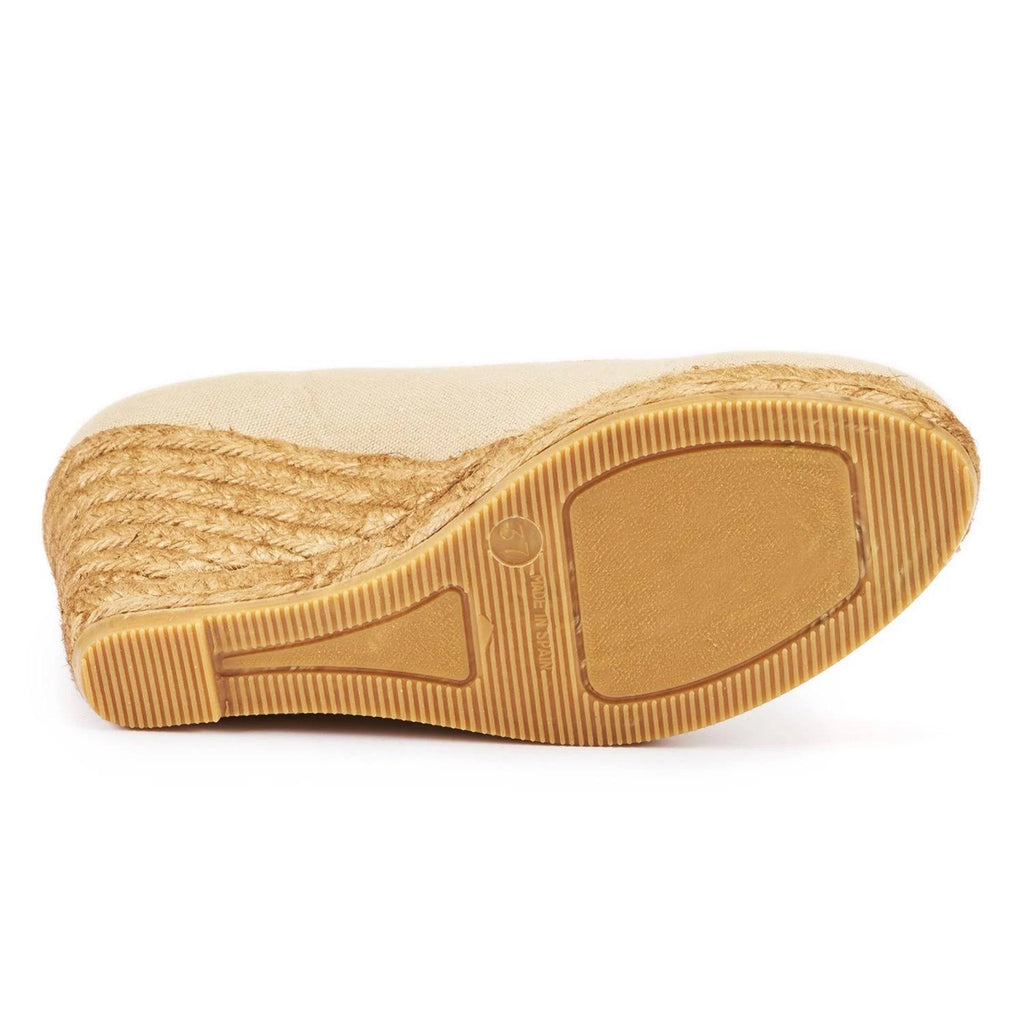 Beige Espadrille Wedge Pumps Q290