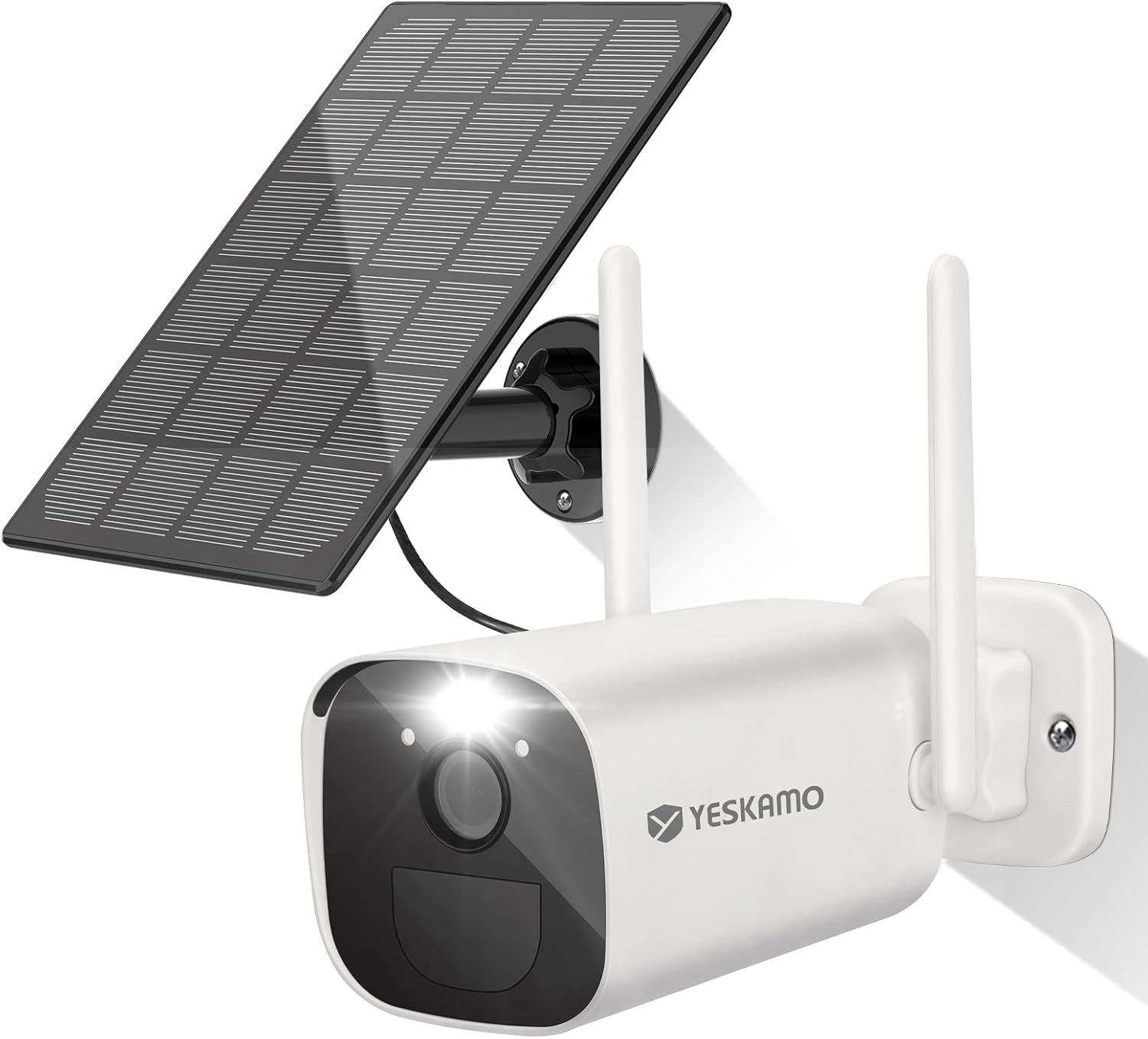 3MP Solar Security Camera Wireless Outdoor Spotlight HD Rechargeable Battery Powered WiFi IP Camera Color Night Vision Wire-Free 2 Way Audio Video Camera AI Human Detection Siren I223575