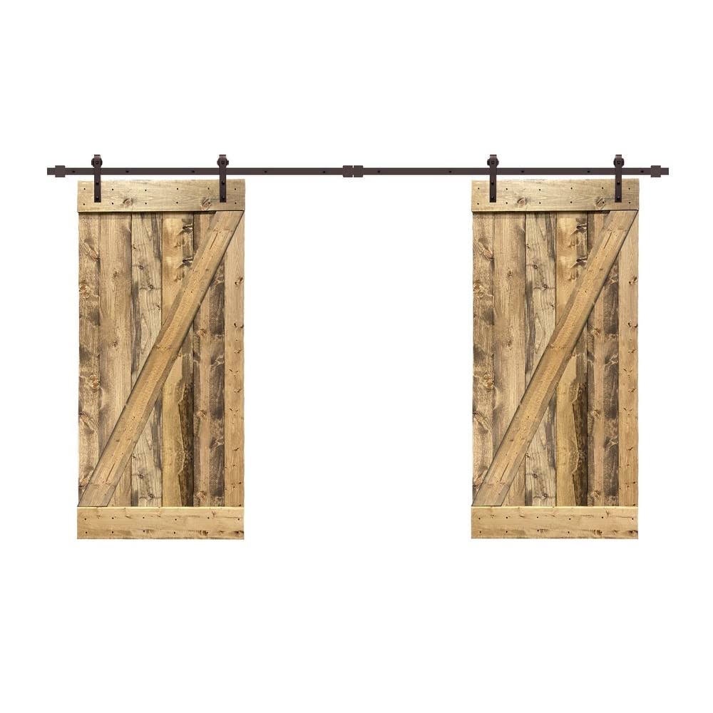 Charcoal Black Double Barn Door with Hardware Kit 48 x 84 L64309