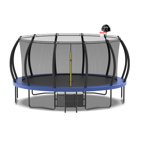 16FT Trampoline with Basketball Hoop and Safety Enclosure Net Y97427