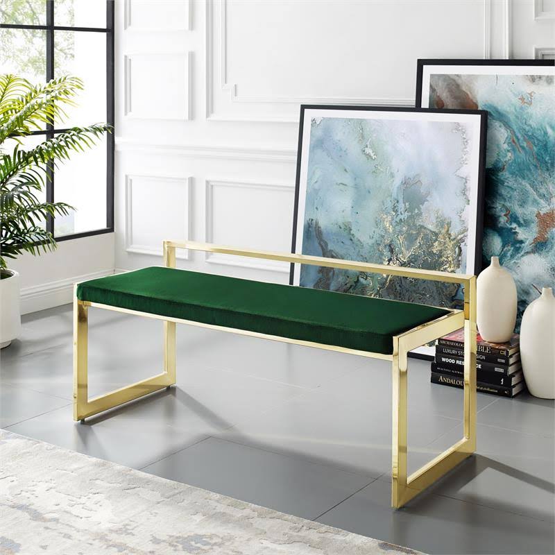 Velvet Bench Green Gold N949140