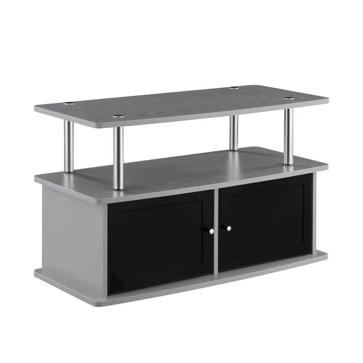 Gray TV Stand with 2 Storage Cabinets and Shelf V850