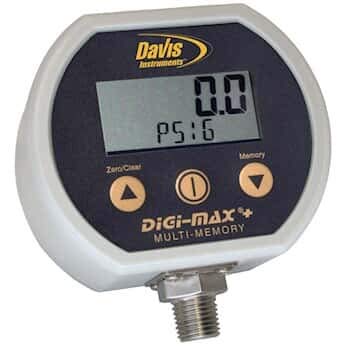 Digital Pressure Gauge with 4 Memory Storage, 1/4" NPT(M); 60 psi Z79825