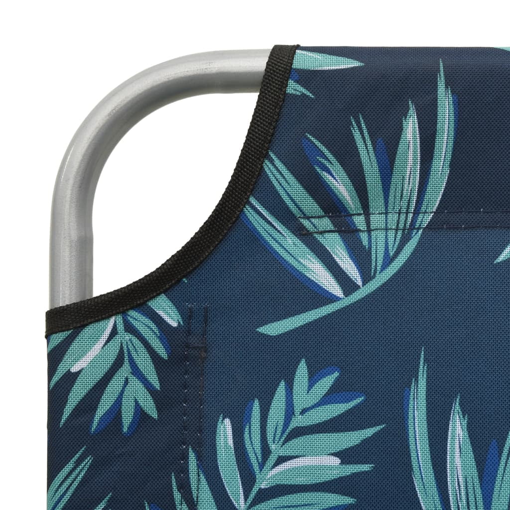 Steel Leaf Print Sun Lounger with Canopy J472388
