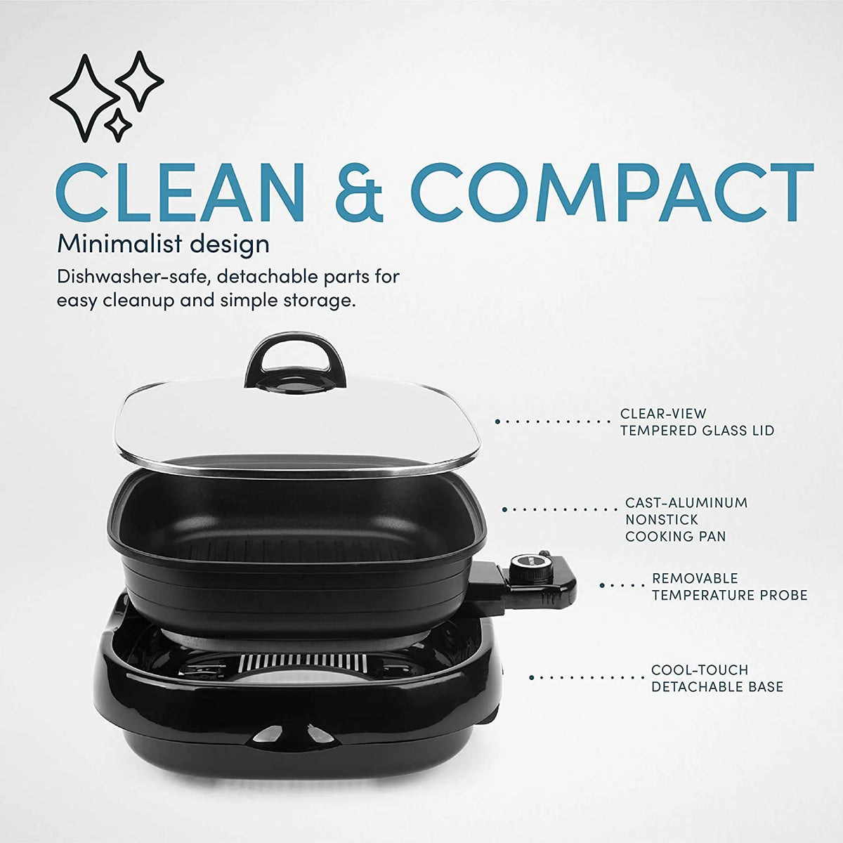 Black 4Qt. 3-in-1 Cool-Touch Electric Indoor Grill M7797