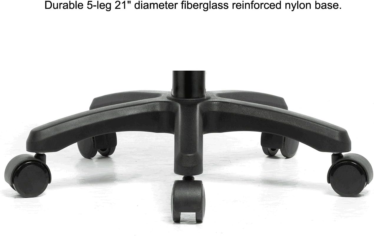 Rolling Height Adjustable Stool with Footring (Black Vinyl) C994
