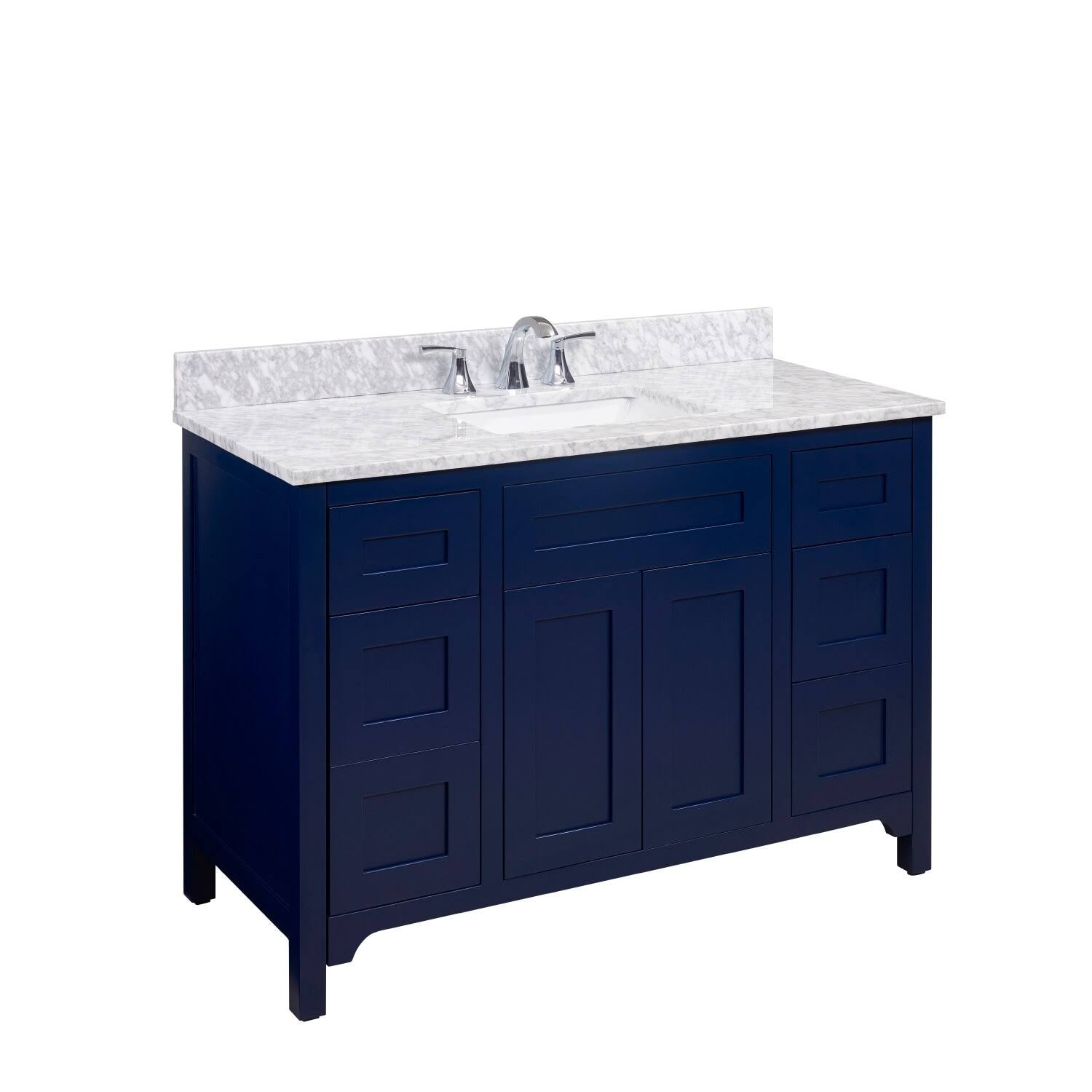 Carrara White Single Bathroom Vanity Top with Sink V6290