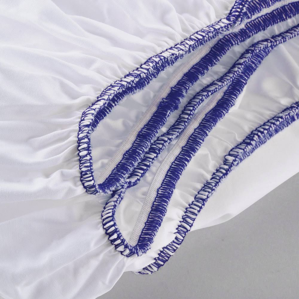 White Percale Fitted Full Bed Sheets 54 x 80 x 14 in. D57943