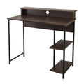 Brown/Black Desk with Shelves F3367