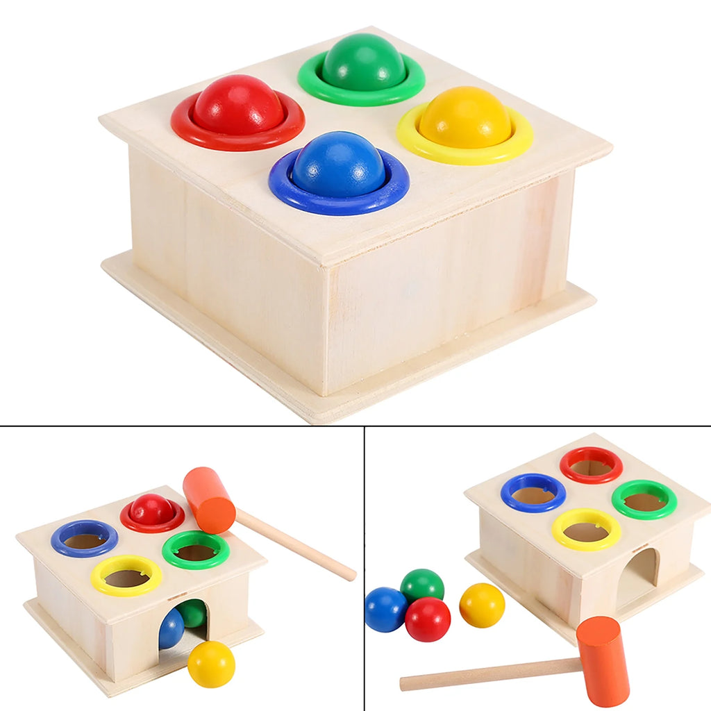 Wooden Toy Pounding Bench Hammer Box Toy X301212