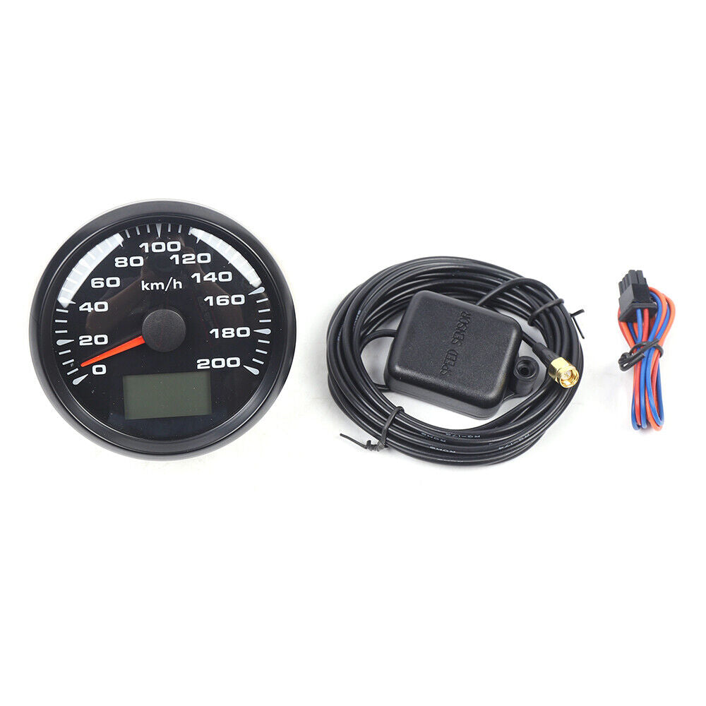 Black 6 Gauge Set Digital Speedometer Tacho Fuel Level Gauge Water Temp Volts Oil Pressure V245545