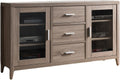 Dark Taupe TV Stand Buffet Console Cabinet with 3 Drawers S1064