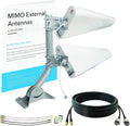 4G/5G Log Periodic Antenna Kit, +11 dBi gain 2x2 600-6000 MHz, Twin Cable A609335