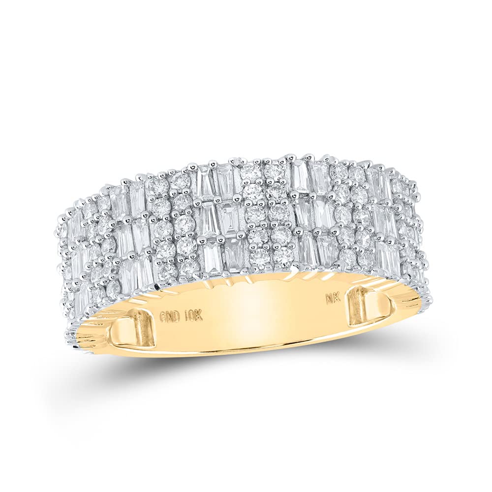 10kt Yellow Gold Baguette Diamond Round Band Ring Z629238