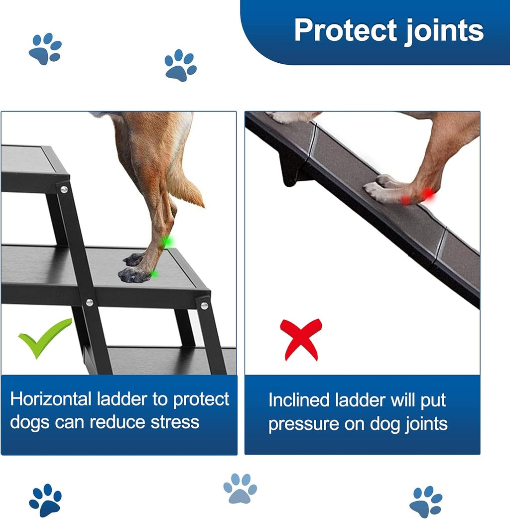 Foldable Aluminum 6 Step Dog Stairs with Nonslip Surface H899403
