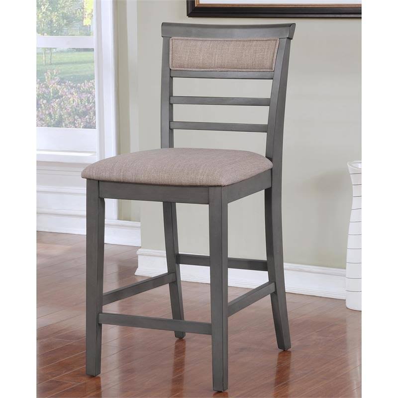 7 Piece Counter Height Wood Set in Weathered Gray W29550