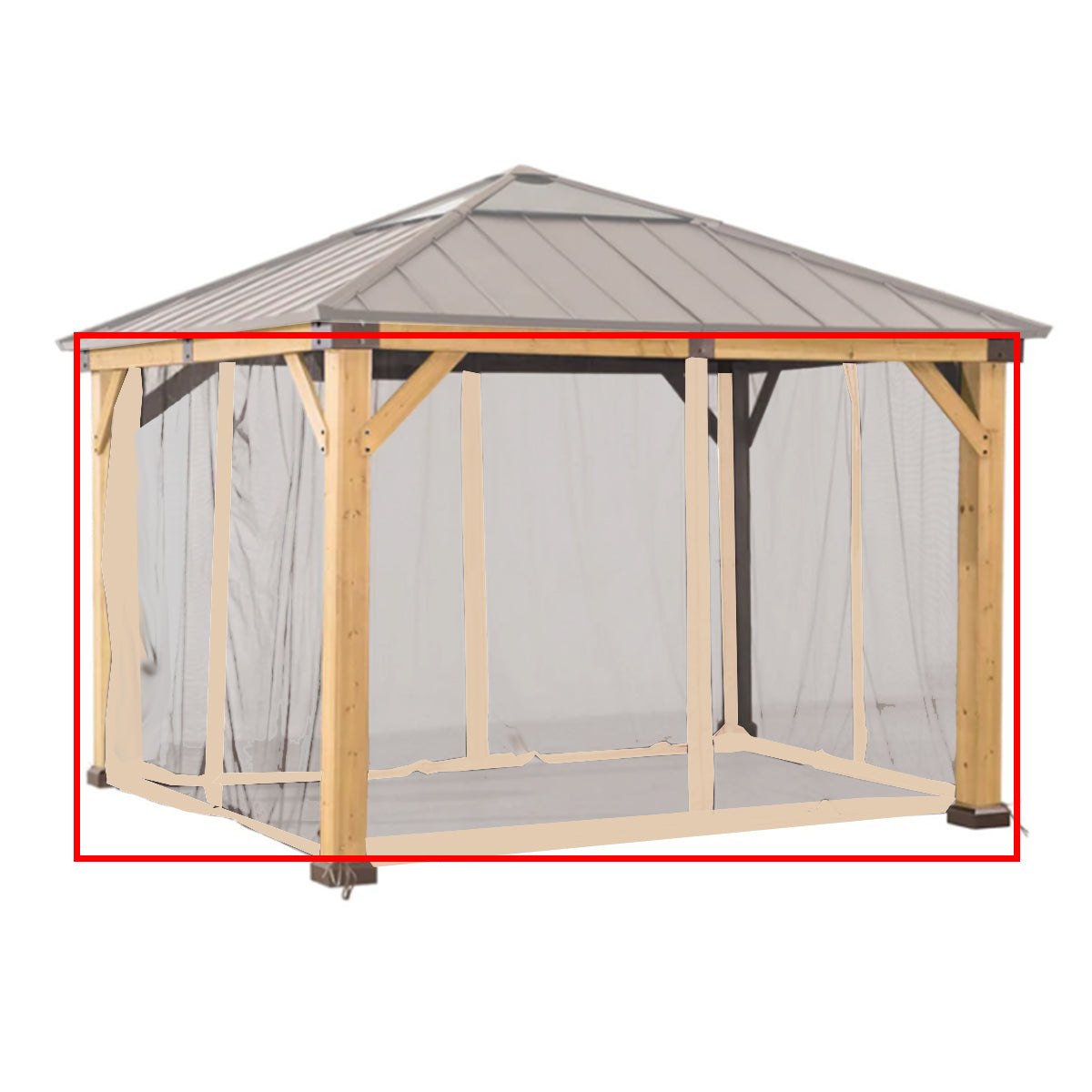 Replacement Mosquito Netting Set for Hard Top Gazebo L243