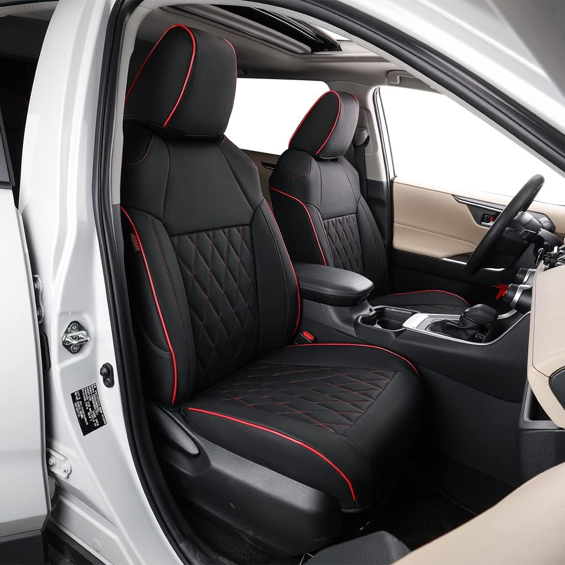 Custom Fit Car Seat Covers Leather Black B4012
