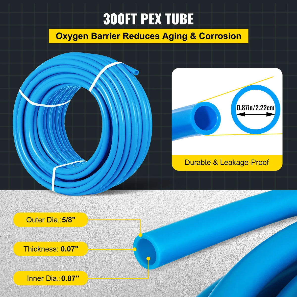 1 inch 300FT Flexible Pex Pipe Coil Blue Q1625