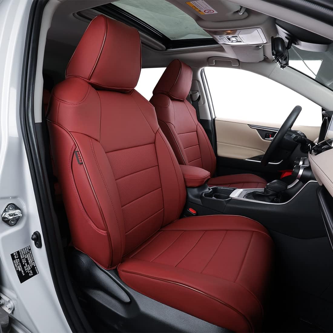 Custom Fit Car Seat Covers Leather Black B4012