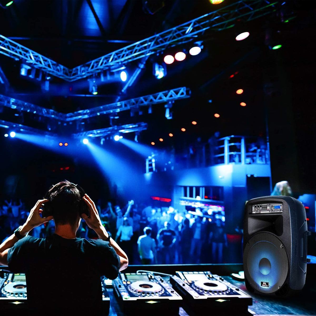 12-Inch 1000 Watts 2-Way Powered PA Speaker System with Bluetooth Y885
