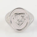 Round White CZ Heart Ring 925 Sterling Silver V8425