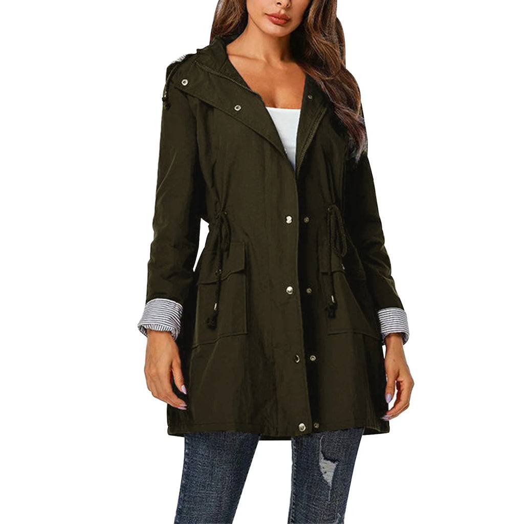 Solid Color Hardshell Jacket Windbreaker Coat E47602