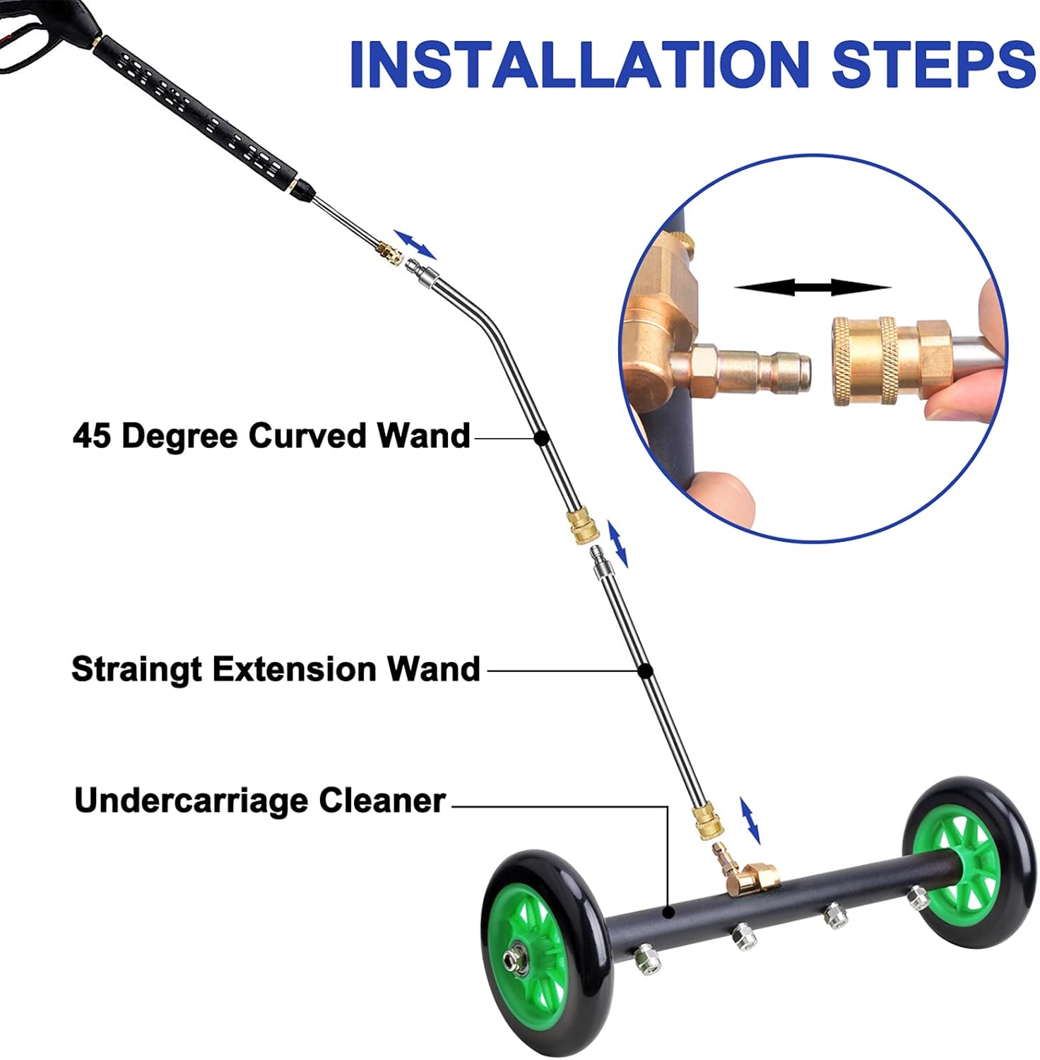 4000PSI Undercarriage Cleaner Water Broom 16 Inch Pack of 2 Z51306