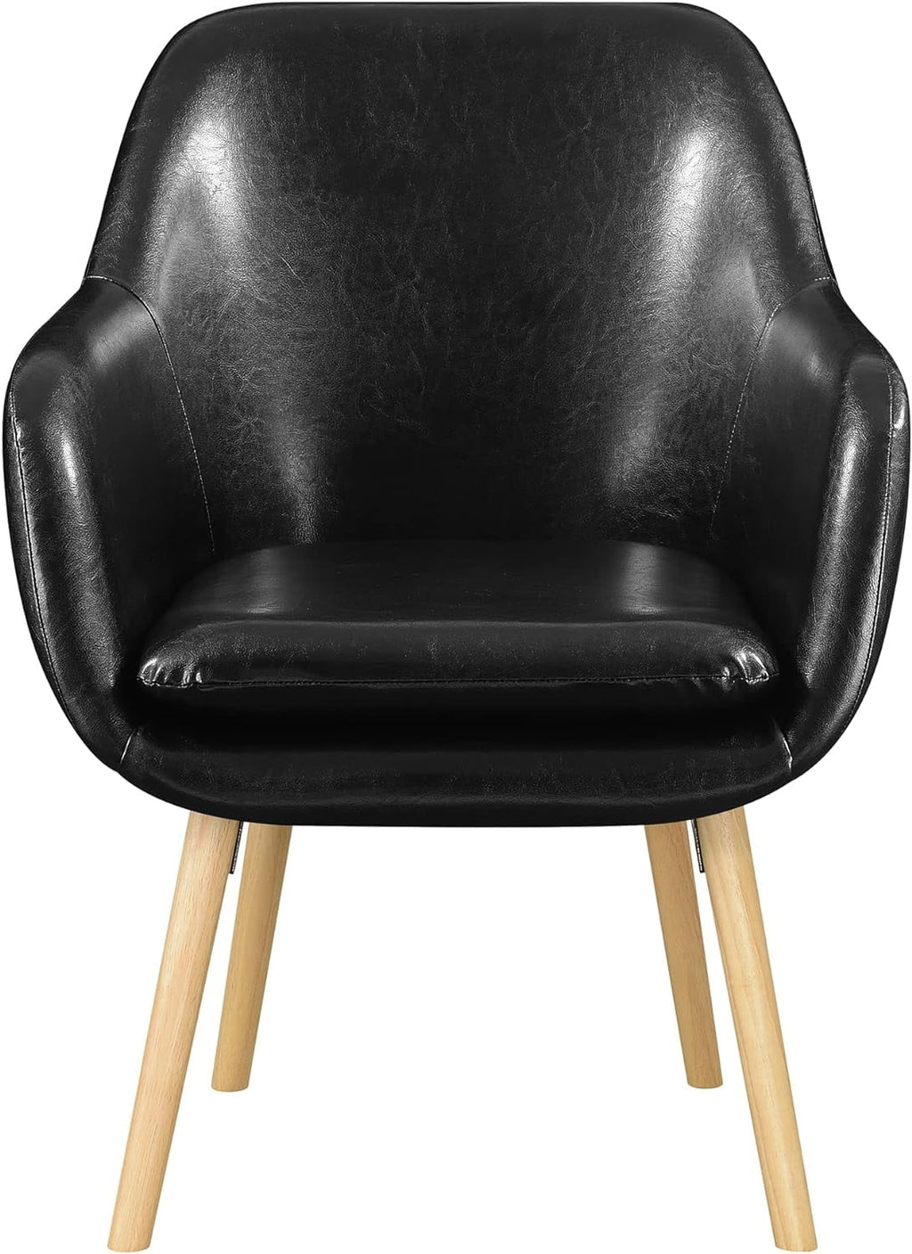 Black Faux Leather Accent Chair L7902