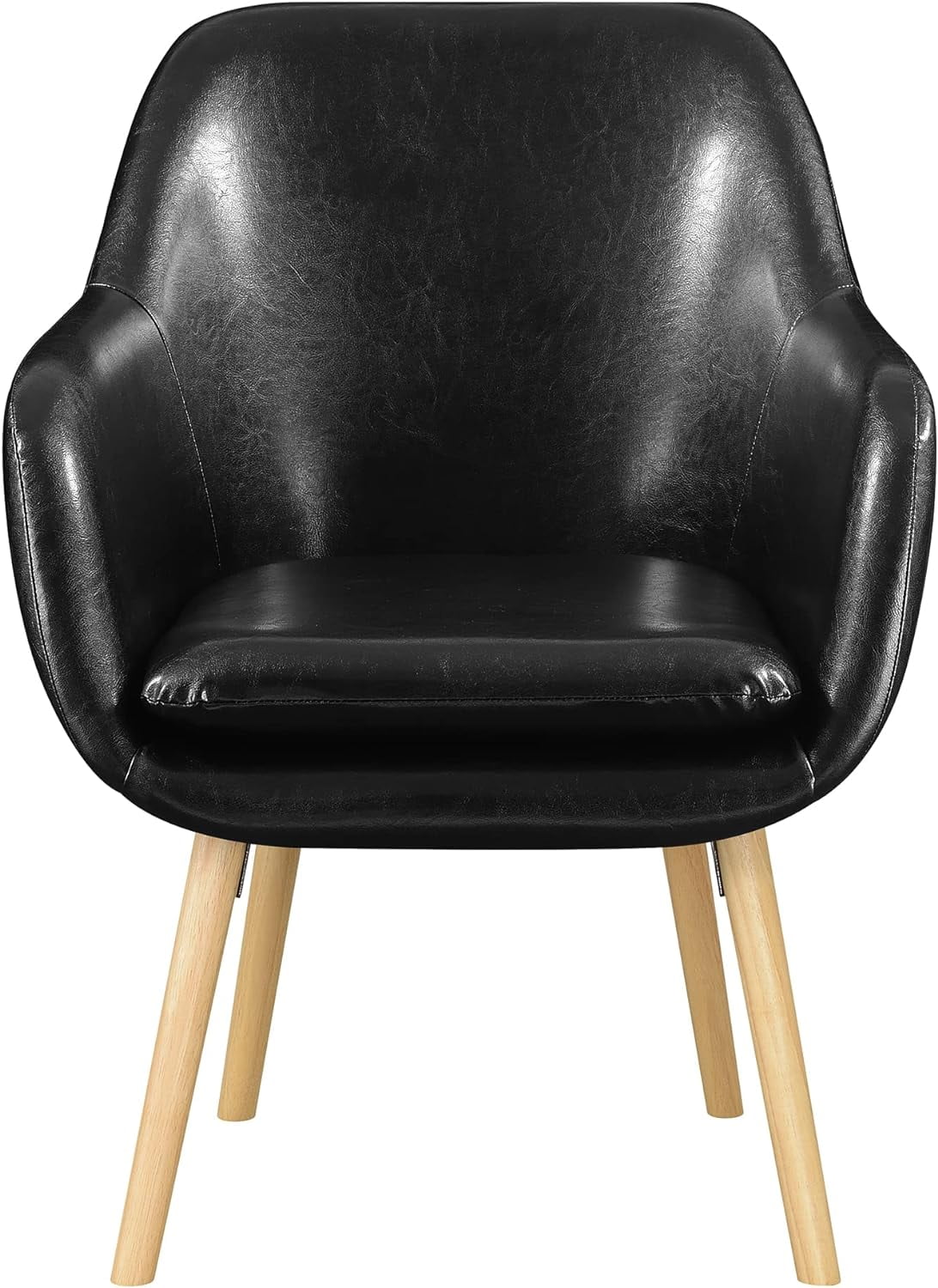 Black Faux Leather Accent Chair L7902