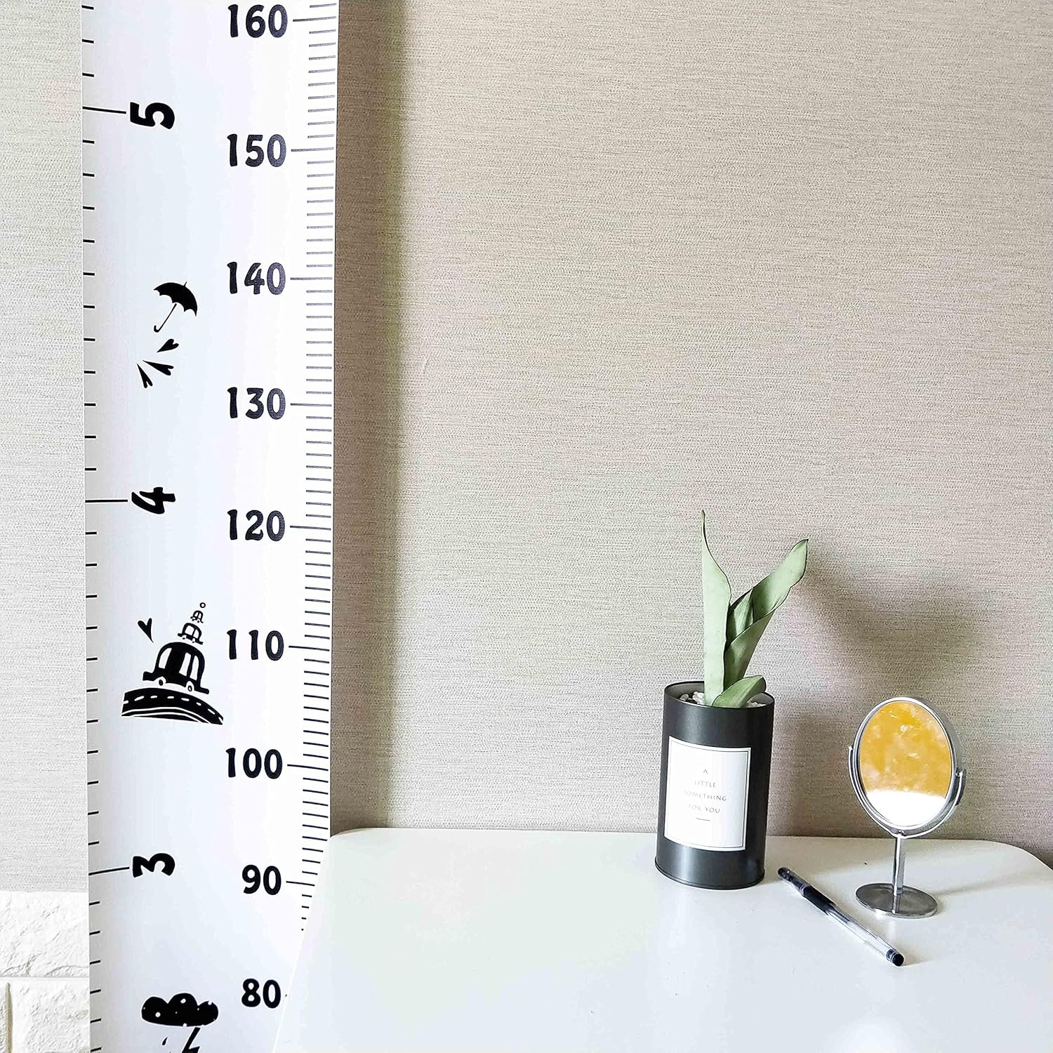 Kids Growth Chart Wood Frame Fabric Canvas Height Measurement Ruler 7.9 x 79in Pack of 2 A305145
