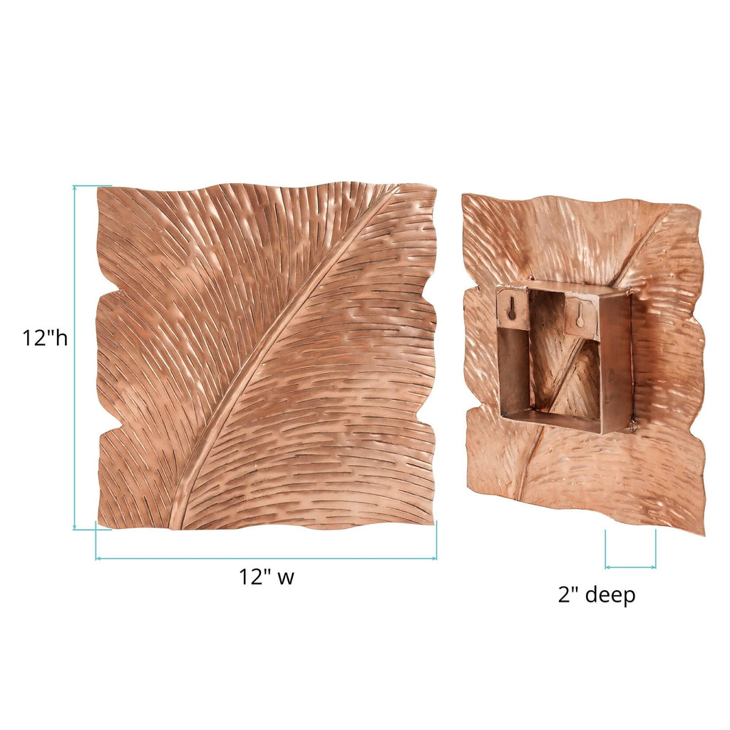 Square Leaf Wall Decor with Antique Silver P8999