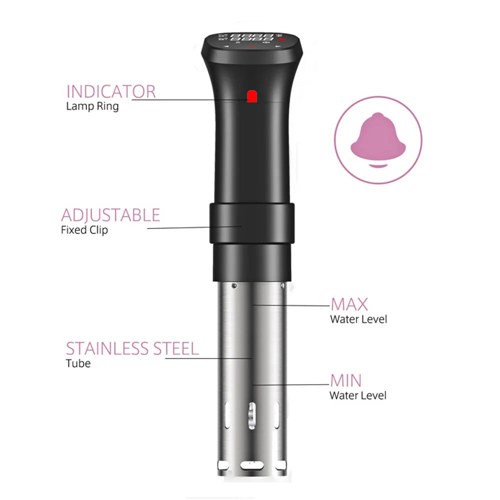 1100W Sous Vide Cooker Waterproof with Temperature Time Control Display F859755