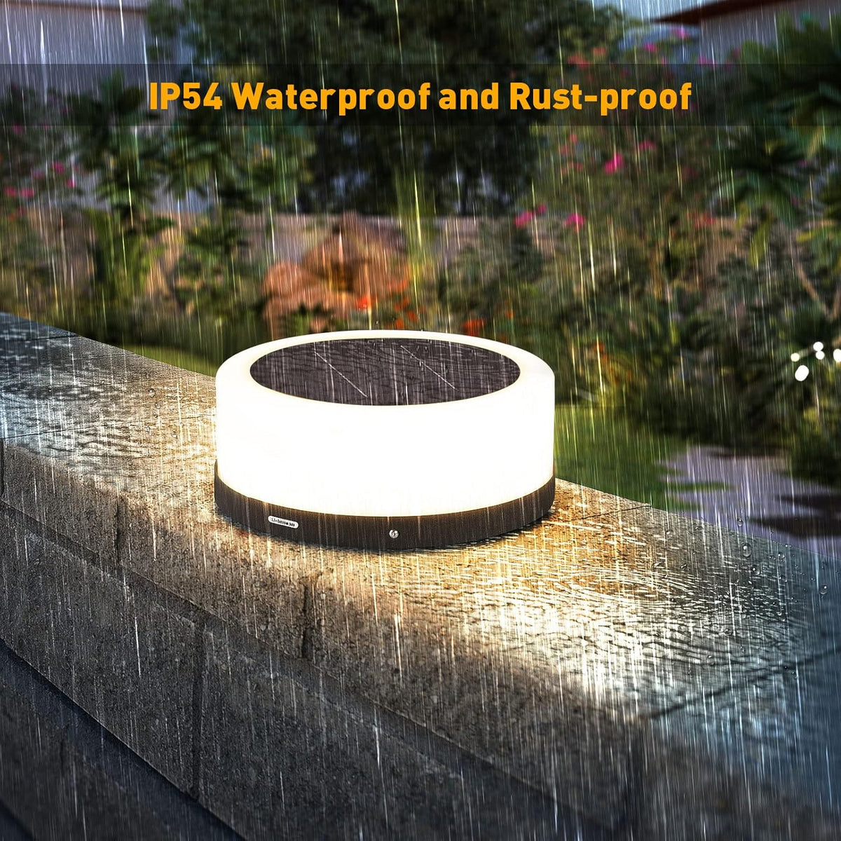 Outdoor Solar Post Cap Light, Modern LED Warm Light P37573