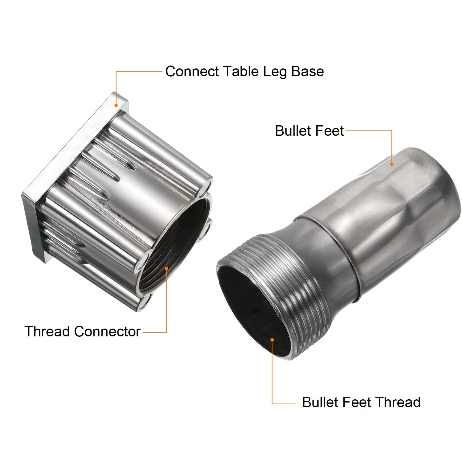 4.1" Stainless Steel Table Legs for 2" Square Tubing C560