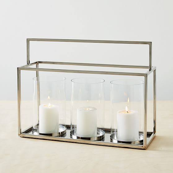 Polished Steel Triple Metal Lanterns E533