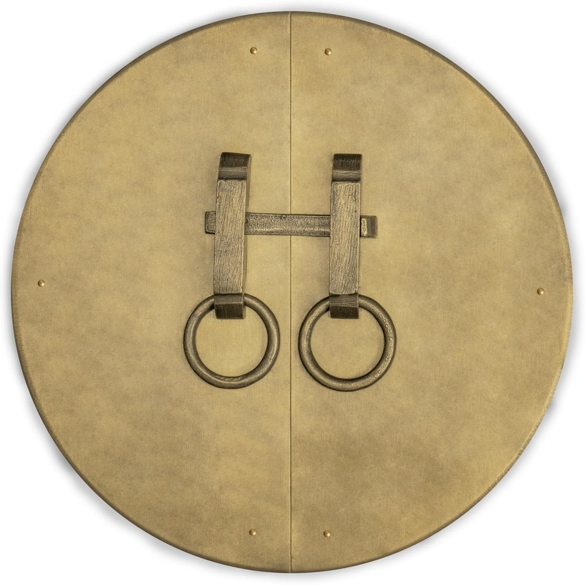 Brass Button and Zipper Cabinet Face Plate Backplate Hardware Set Pack of 2 H713