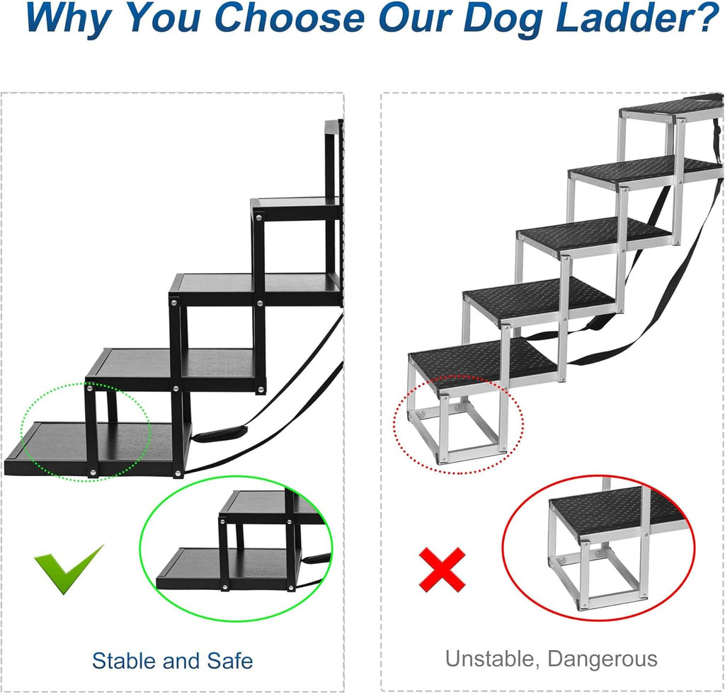 Foldable Aluminum 6 Step Dog Stairs with Nonslip Surface H899403