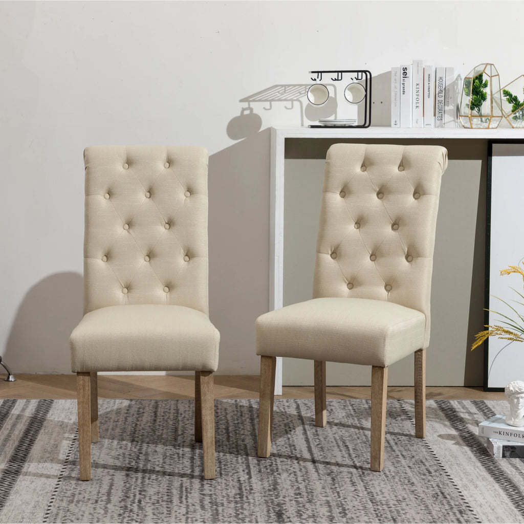 Tan Upholstered Parsons Dining Chair Set of 2 W698