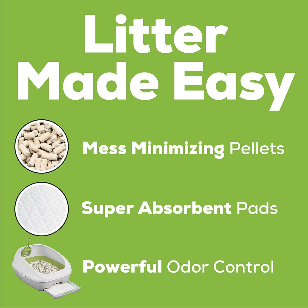Hooded Cat Litter Box System Starter Kit with Pads & Pellets Pack of 2 D298994