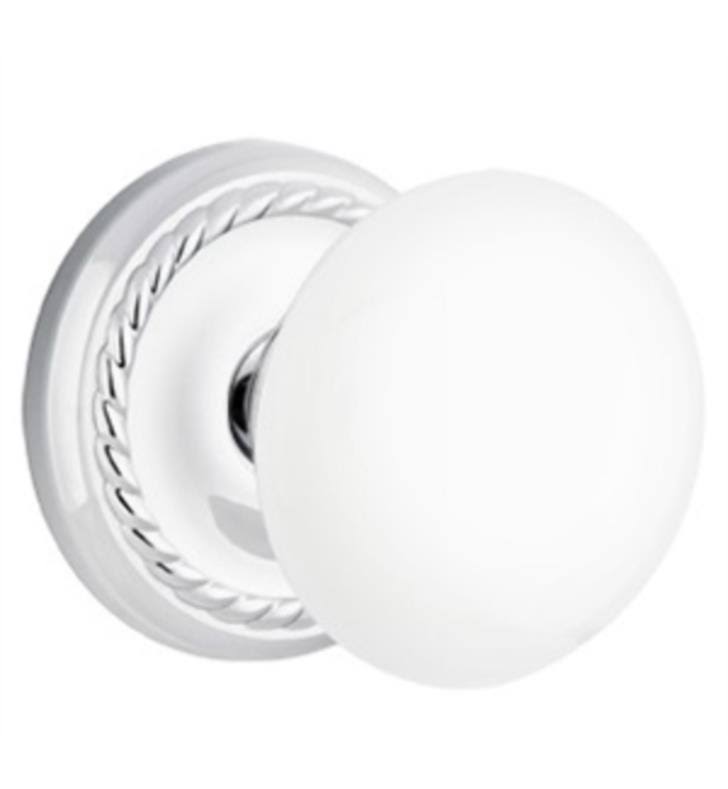 Passage Knob with Rope Rose Bright Chrome Finish U1748