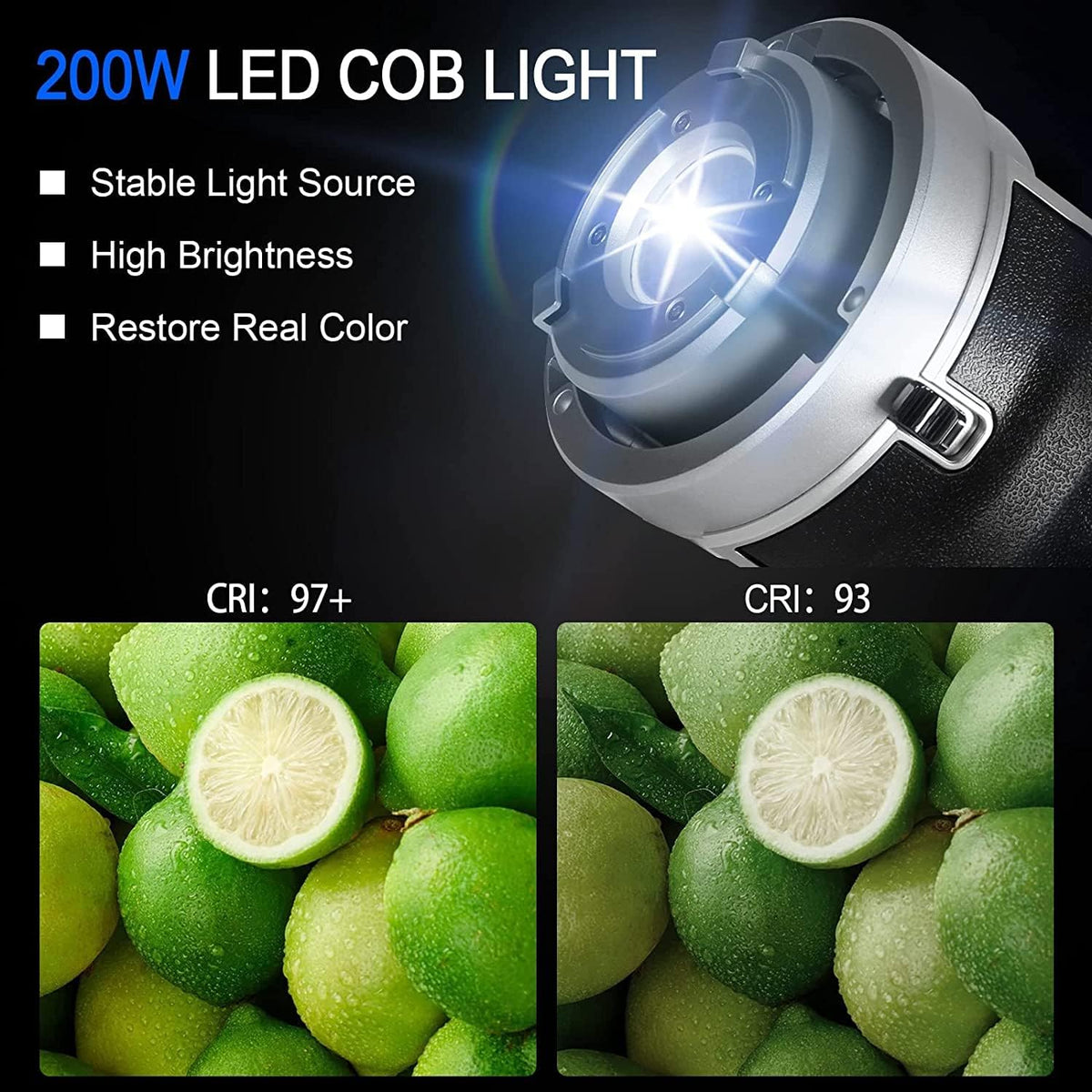 200W 5600K LED Video Light with DMX/Bluetooth App Control F803
