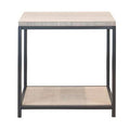 Brushed Gray End Table with Storage P80483