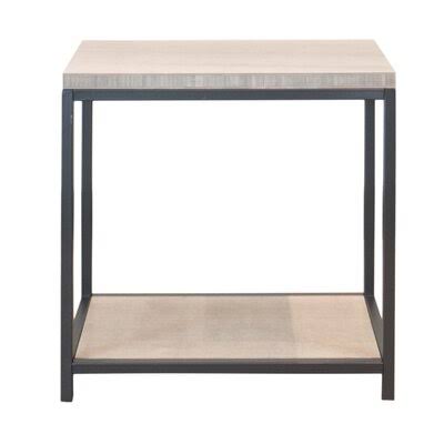 Brushed Gray End Table with Storage P80483