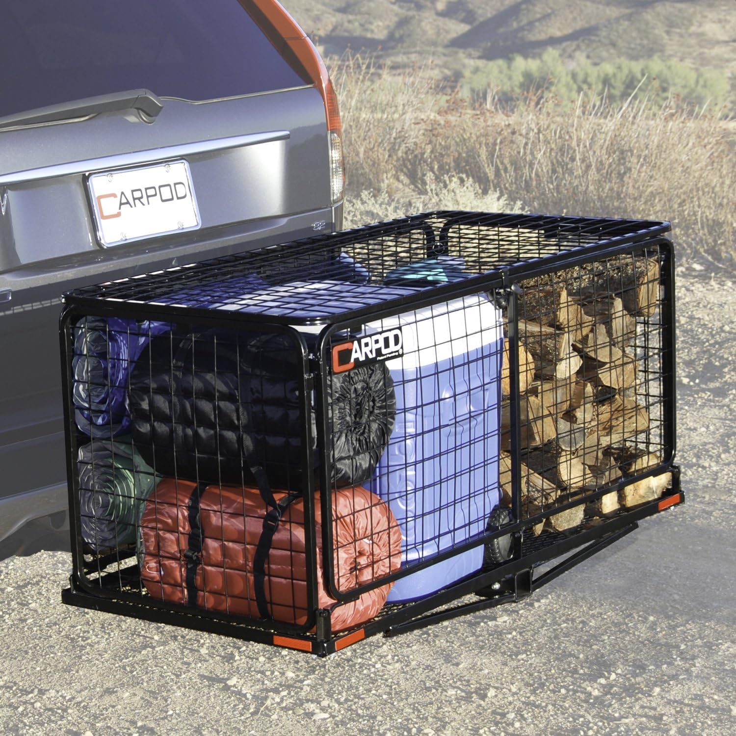 Side Folding Hitch Carrier with Lockable Lid Q14345